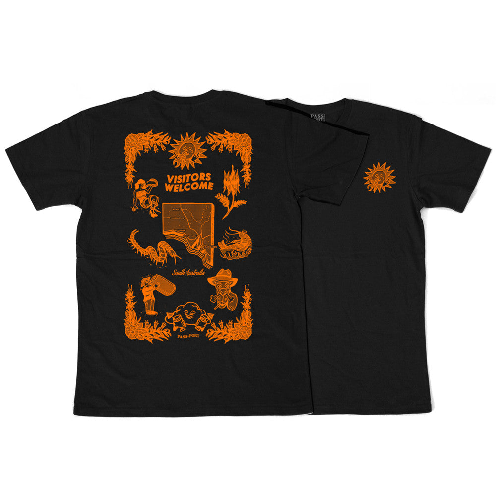 Passport Tea Towel - SA- T-Shirt - Black