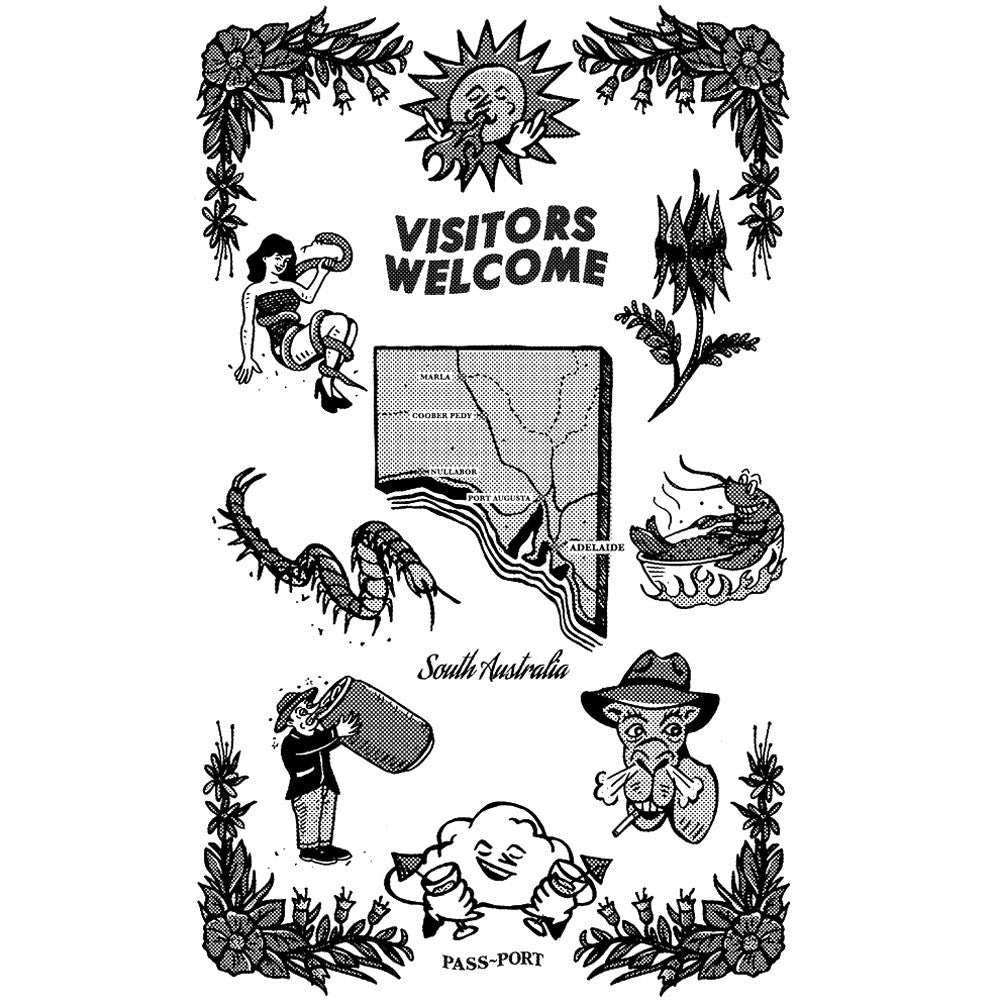 Passport Tea Towel - SA- T-Shirt - White