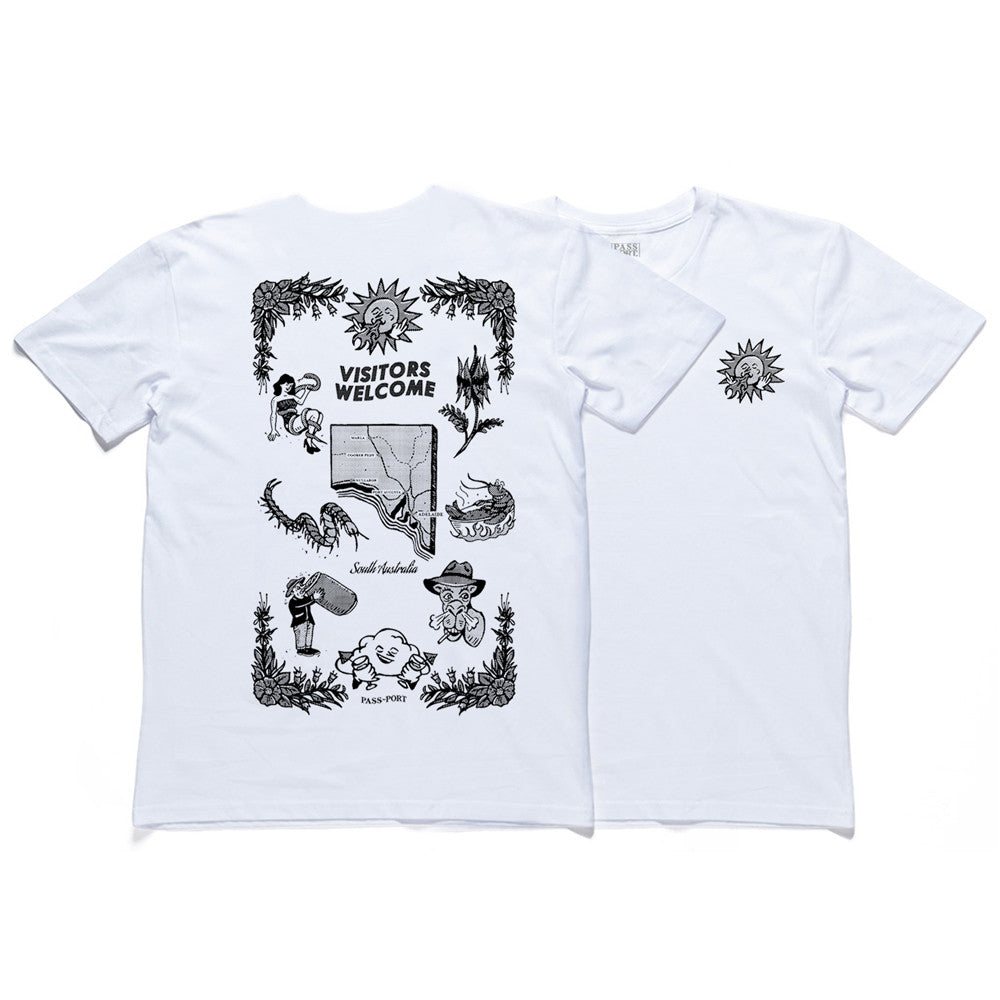 Passport Tea Towel - SA- T-Shirt - White