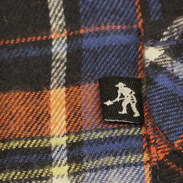 Pass Port Workers Flannel Shirt - Navy/Orange