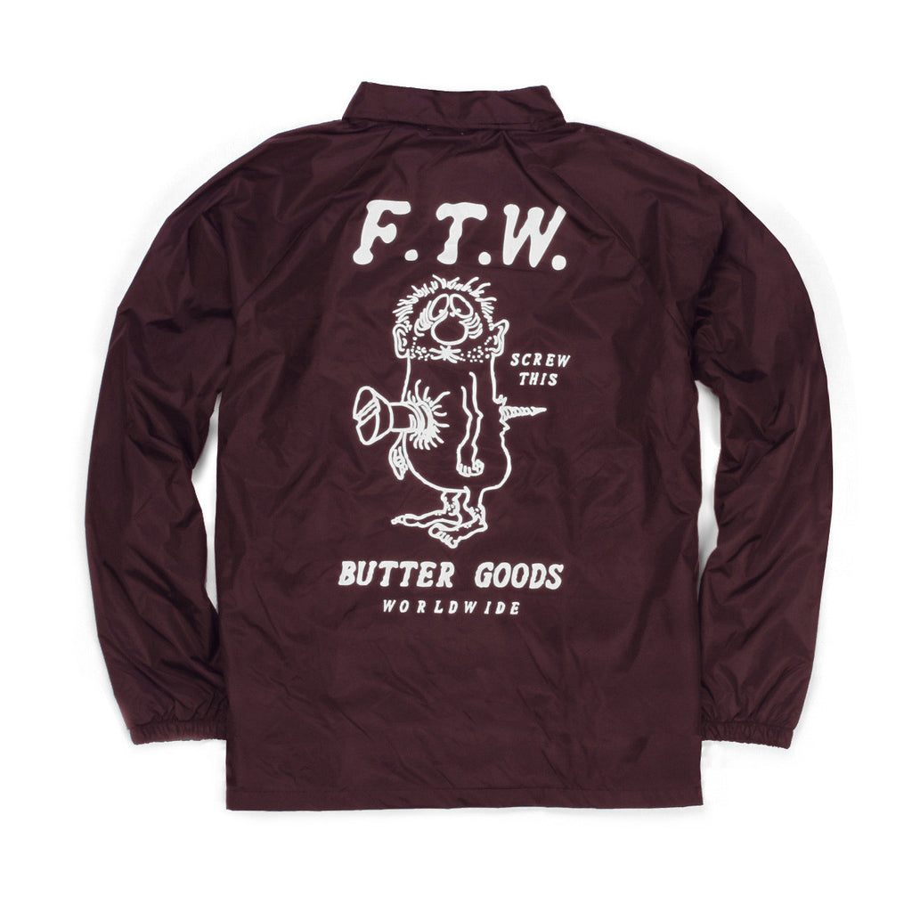 Butter Goods FTW Coaches Jacket - Burgundy