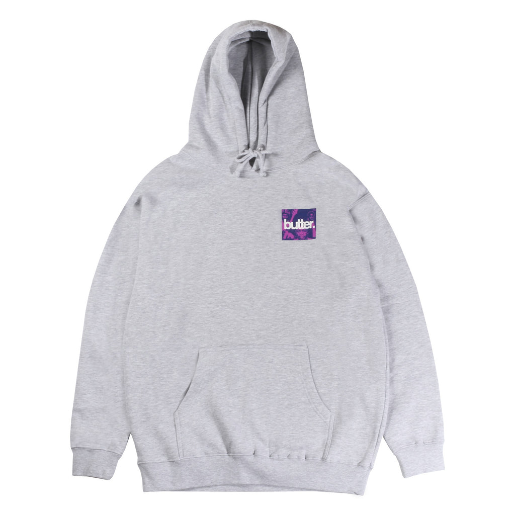 Butter Goods OG Logo Headhunter Hooded Sweatshirt - White Grey