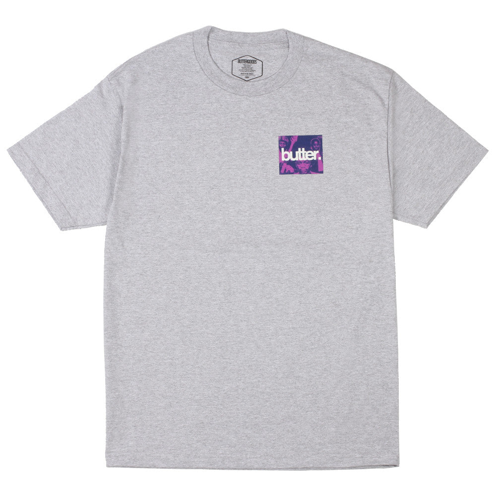 Butter Goods OG Logo Headhunter S/S Tee - Heather Grey