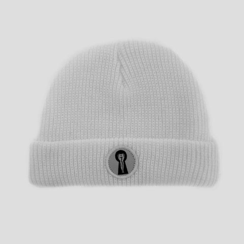 Passport Keyhole Beanie - White