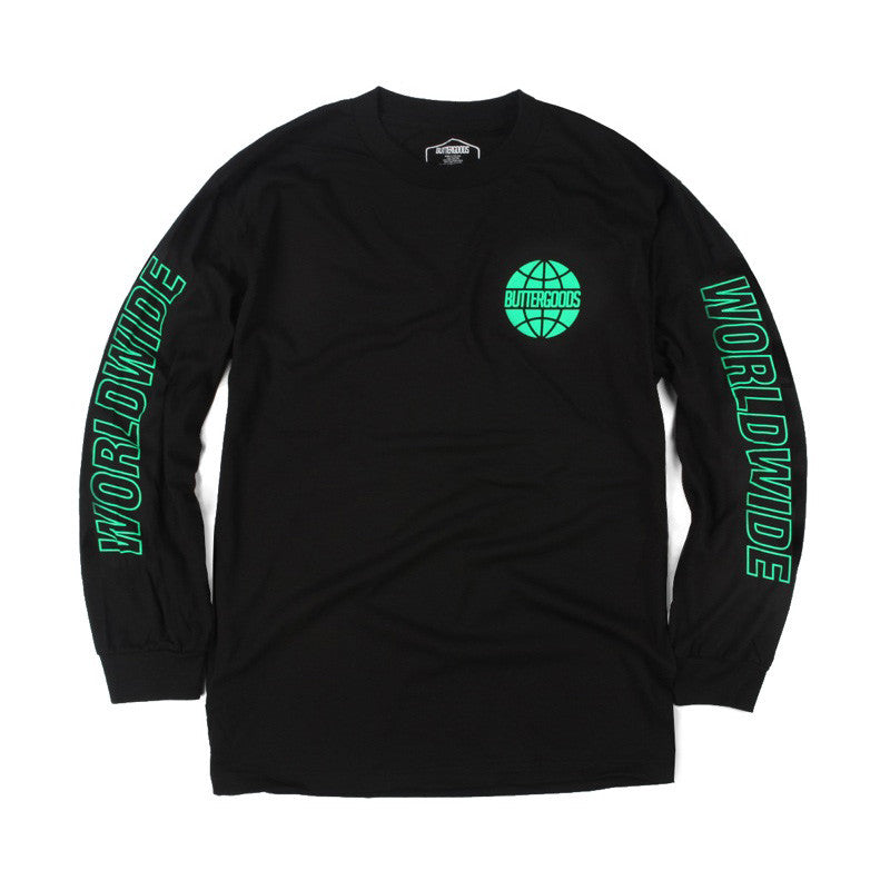 Butter Outline Long Sleeve T-Shirt - Black