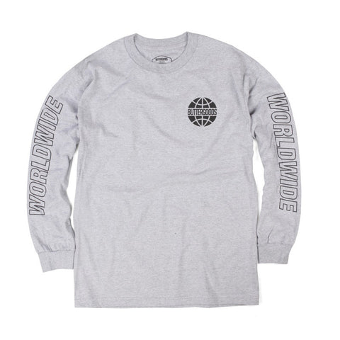 Butter Outline Long Sleeve T-Shirt - Heather Grey