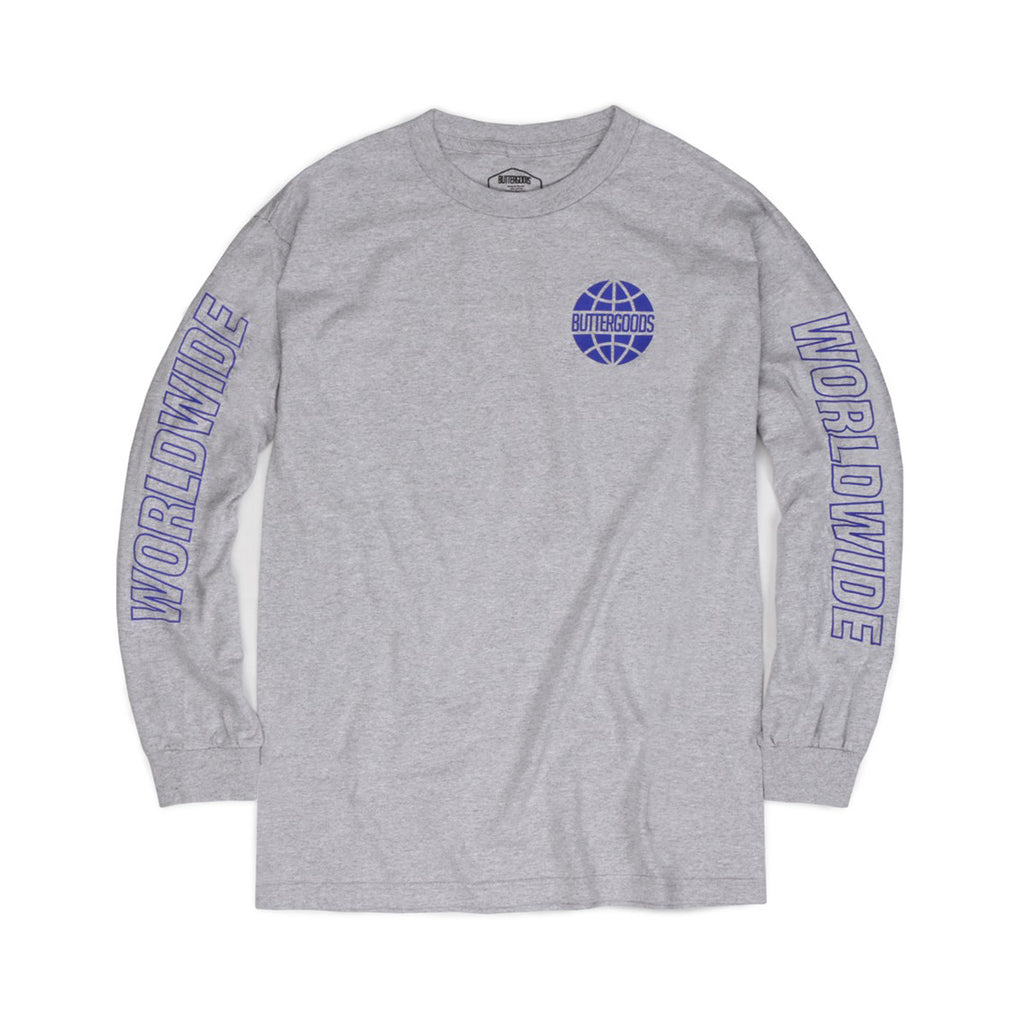 Butter Worldwide Outline Long Sleeve Tee - Heather Grey