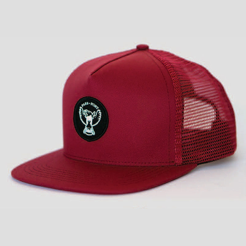 Passport Magpie Mesh Trucker Hat (Brick Red)