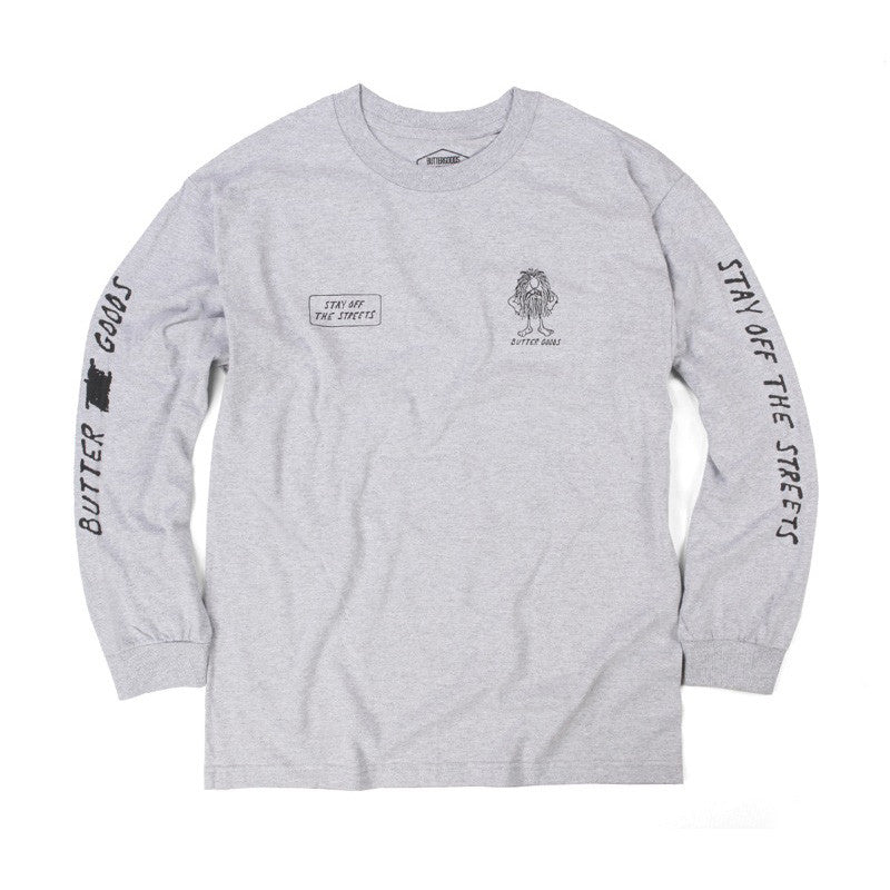 Butter PSA Long Sleeve Tee - Heather Grey