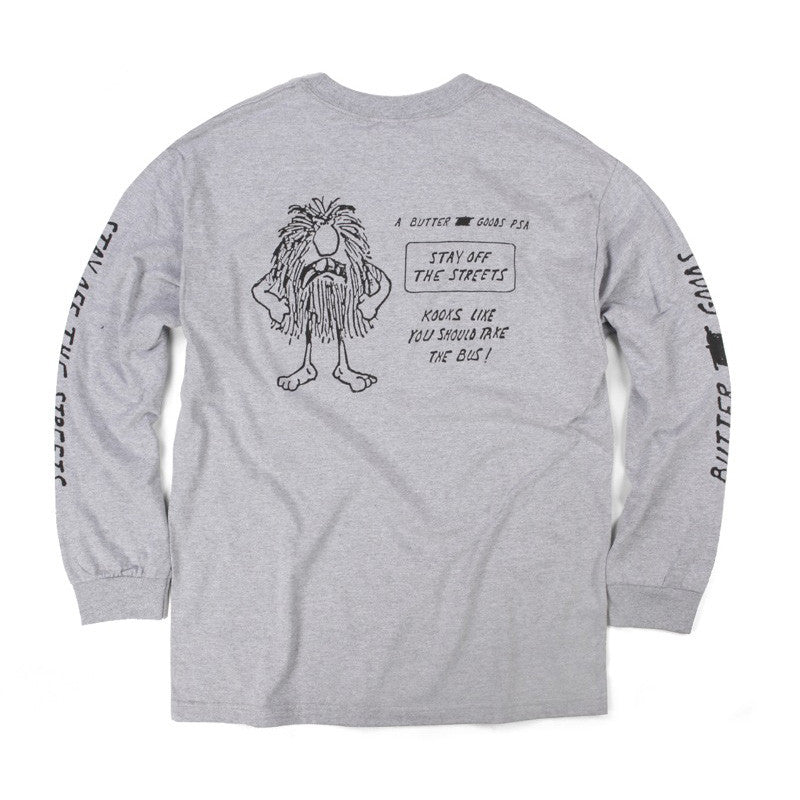 Butter PSA Long Sleeve Tee - Heather Grey