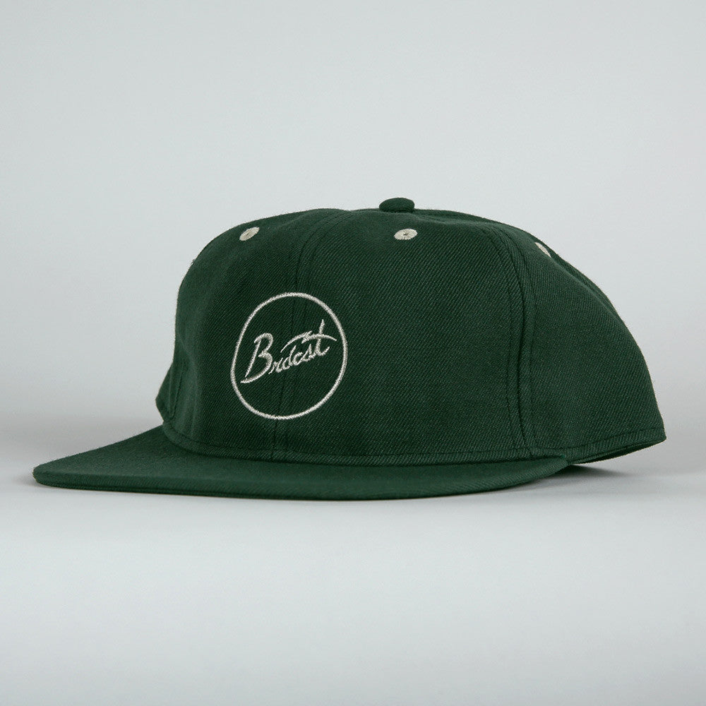 Broadcast Brand Signal Script Unstructured 6 Panel Hat - Forest Green