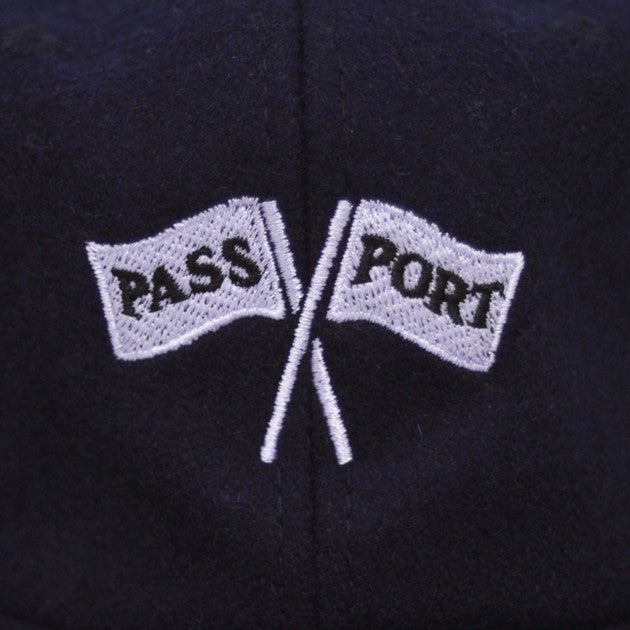 Pass~Port Cross Flags Wool 6 Panel Hat - Navy