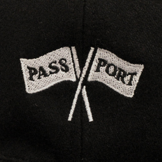 Pass~Port Cross Flags Wool 6 Panel Hat - Black